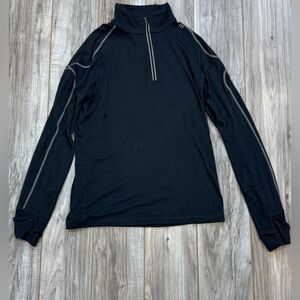 Lululemon Men’s Large Black Metal Vent Tech 1/4 Zip Athletic Size Large